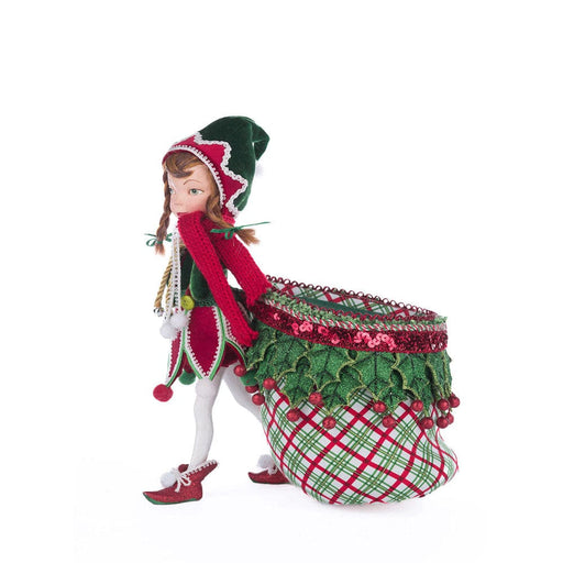 Quirks! Katherine's Collection, Christmas Winter Snowdrop Elf With Bag by Katherine's Collection
