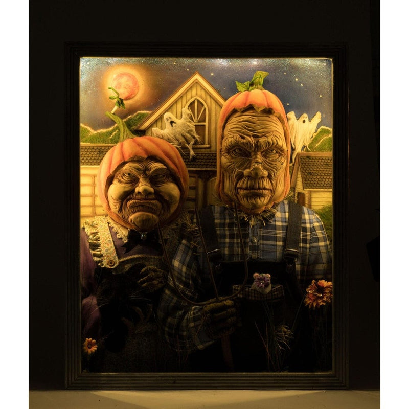 Quirks! Katherine's Collection Halloween, Halloween, Seasonal Decor American Gothic Pumpkin Wall Piece by Katherine's Collection