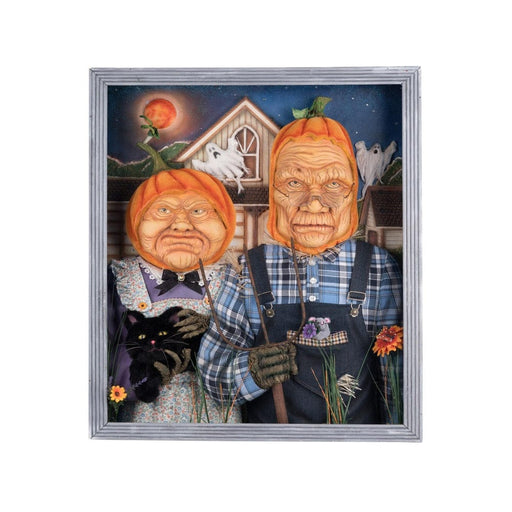 Quirks! Katherine's Collection Halloween, Halloween, Seasonal Decor American Gothic Pumpkin Wall Piece by Katherine's Collection