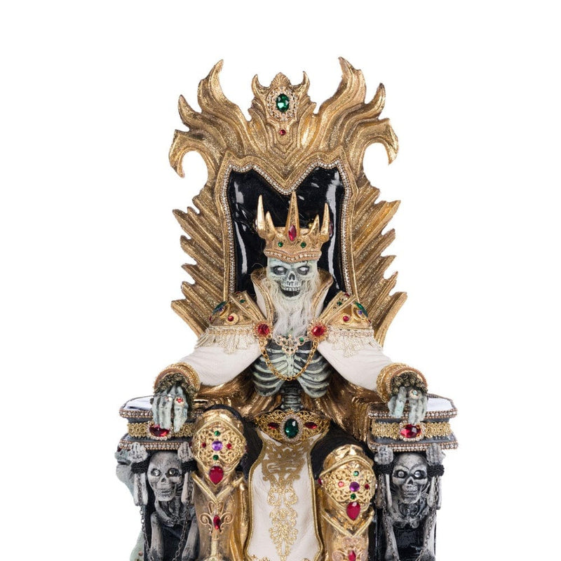 Quirks! Katherine's Collection Halloween, Halloween, Seasonal Decor Captain Skully Swashbuckler Pirate King In Chair by Katherine's Collection