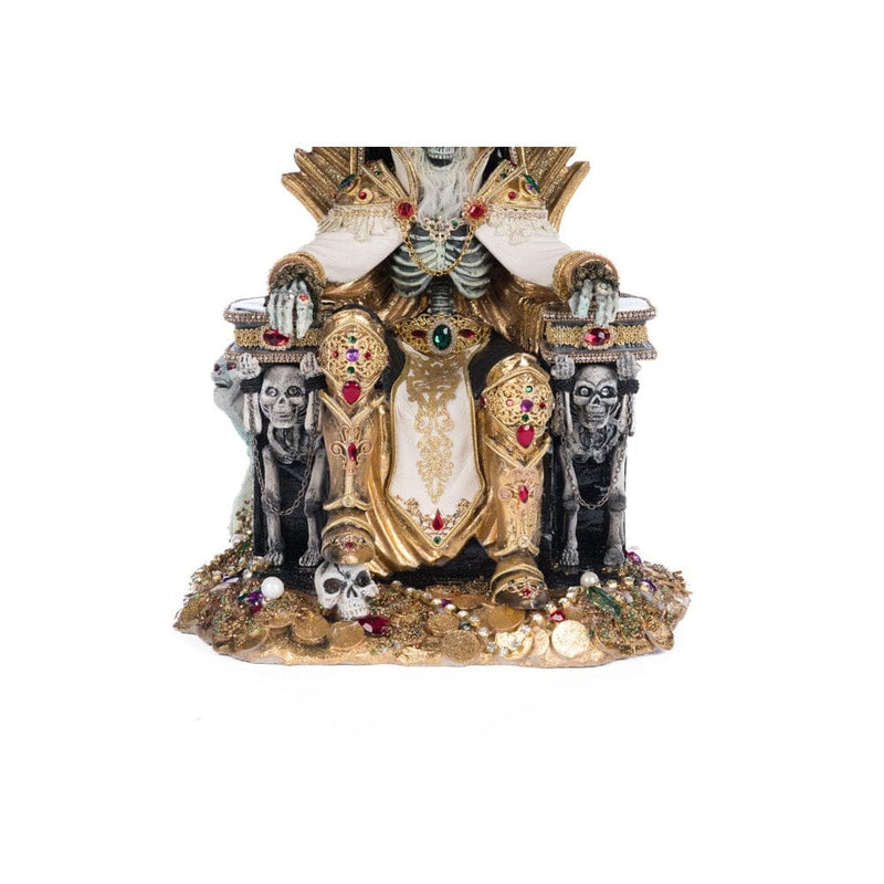 Quirks! Katherine's Collection Halloween, Halloween, Seasonal Decor Captain Skully Swashbuckler Pirate King In Chair by Katherine's Collection