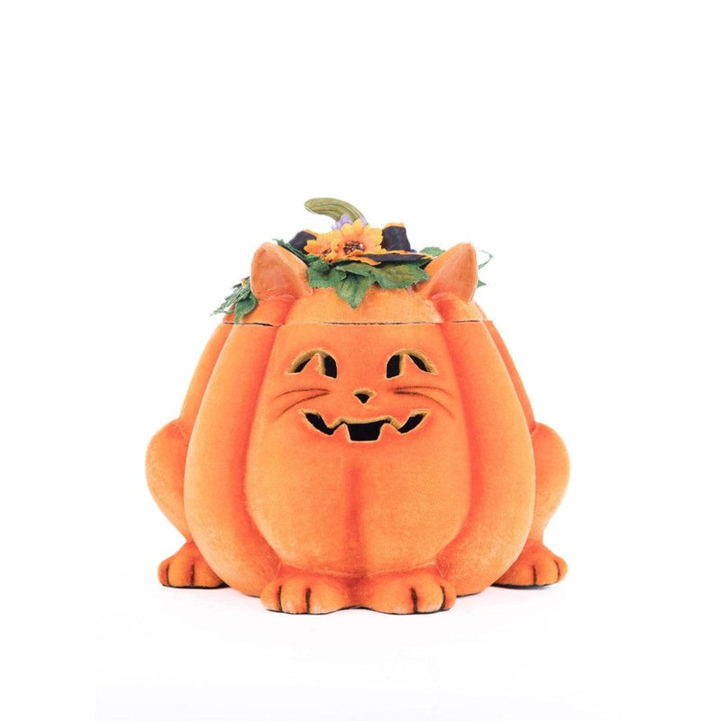 Quirks! Katherine's Collection Halloween, Halloween, Seasonal Decor Jackie The Kitty Cat Pumpkin Candy Container by Katherine's Collection