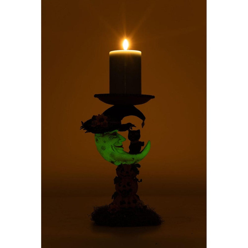 Quirks! Katherine's Collection Halloween, Halloween, Seasonal Decor Jacks and Cats Moon Pillar Candle Holder by Katherine's Collection