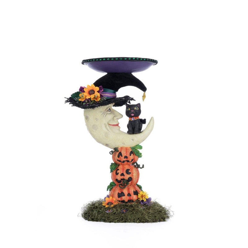 Quirks! Katherine's Collection Halloween, Halloween, Seasonal Decor Jacks and Cats Moon Pillar Candle Holder by Katherine's Collection