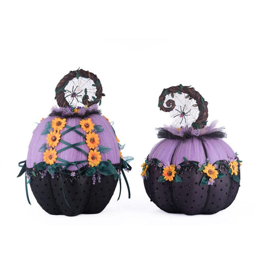 Quirks! Katherine's Collection Halloween, Halloween, Seasonal Decor Jacks and Cats Pumpkins Set Of 2 by Katherine's Collection