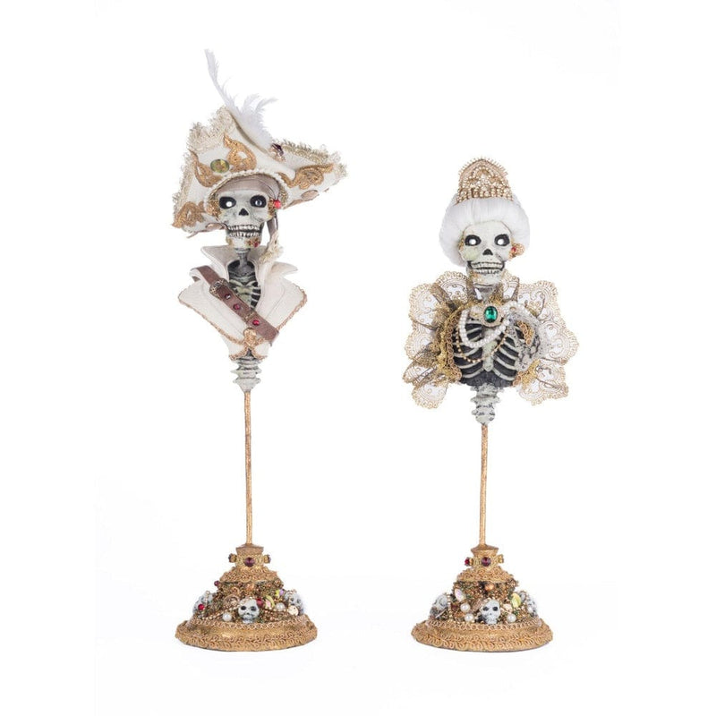 Quirks! Katherine's Collection Halloween, Halloween, Seasonal Decor Male and Female Skeleton Bust Tabletop Assortment of 2 by Katherine's Collection