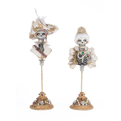 Quirks! Katherine's Collection Halloween, Halloween, Seasonal Decor Male and Female Skeleton Bust Tabletop Assortment of 2 by Katherine's Collection