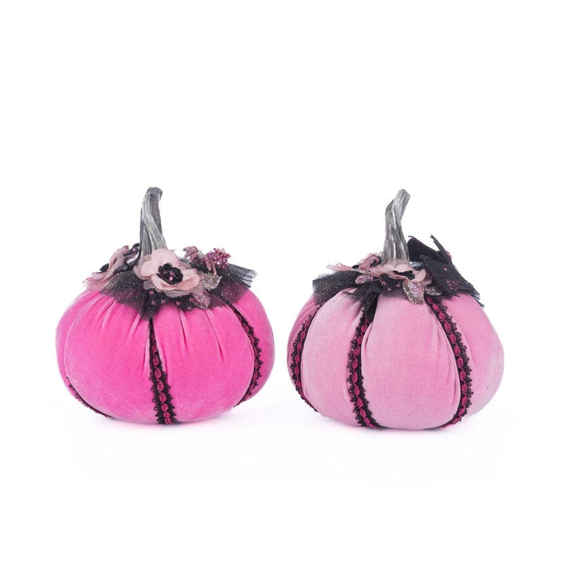 Quirks! Katherine's Collection Halloween, Halloween, Seasonal Decor Pink Passion Stuffed Pumpkins Set of 2 by Katherine's Collection