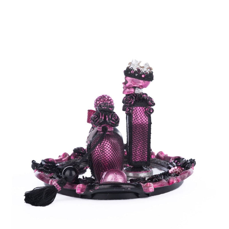Quirks! Katherine's Collection Halloween, Halloween, Seasonal Decor Pink Passion Vanity Tray with Bottles Set by Katherine's Collection