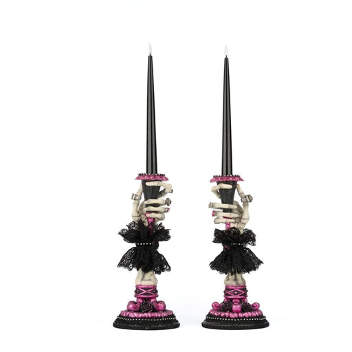 Quirks! Katherine's Collection Halloween, Halloween, Seasonal Decor Skeleton Hand Candle Sticks Set of 2 by Katherine's Collection