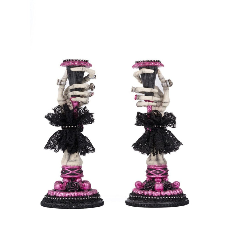 Quirks! Katherine's Collection Halloween, Halloween, Seasonal Decor Skeleton Hand Candle Sticks Set of 2 by Katherine's Collection