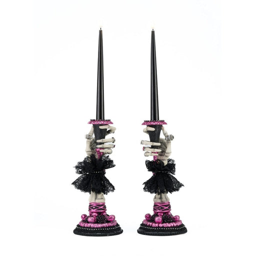 Quirks! Katherine's Collection Halloween, Halloween, Seasonal Decor Skeleton Hand Candle Sticks Set of 2 by Katherine's Collection
