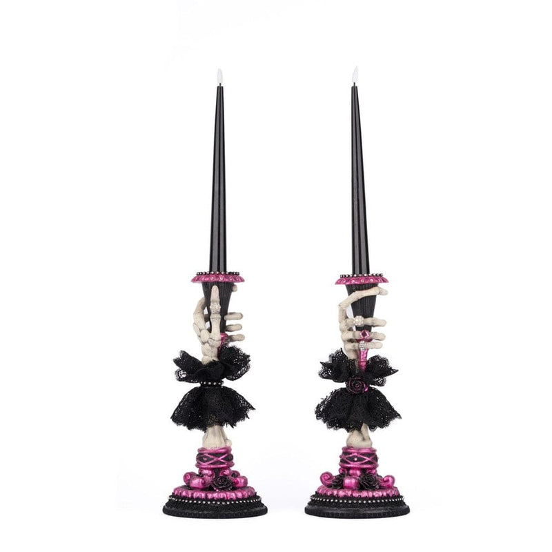 Quirks! Katherine's Collection Halloween, Halloween, Seasonal Decor Skeleton Hand Candle Sticks Set of 2 by Katherine's Collection