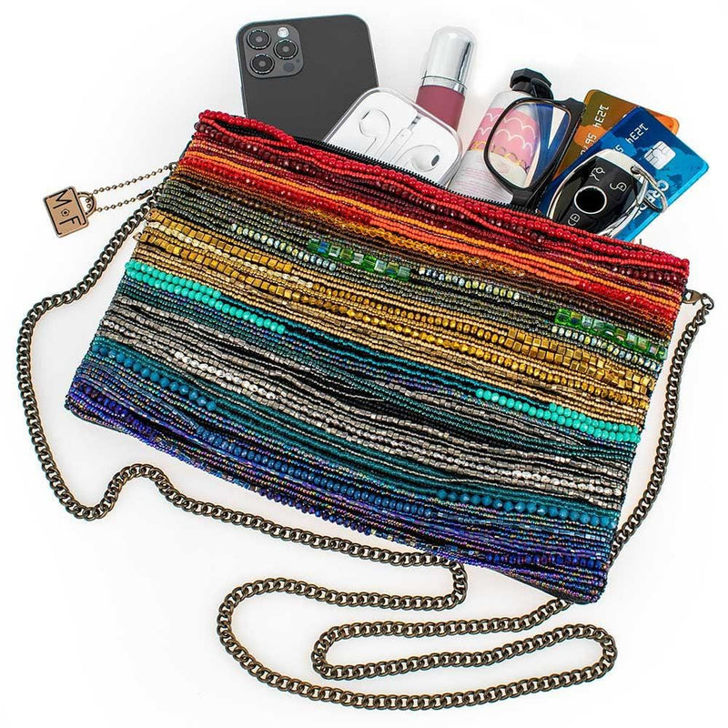 Quirks! Mary Frances Accessories Rainbow Radiance Crossbody Handbag by Mary Frances