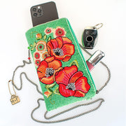 Quirks! Mary Frances Handbags Poppy Field Crossbody Phone Bag by Mary Frances
