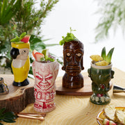 Quirks! Mugs Ceramic Hawaiian Luau Tiki Mug Set of 4
