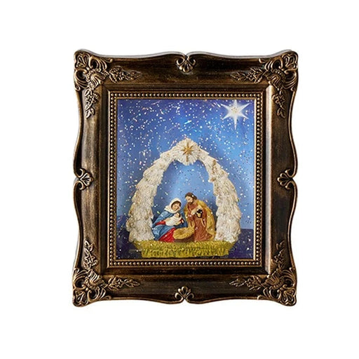 Quirks! Nativity Sets 9" Holy Family Lighted Water Picture Frame