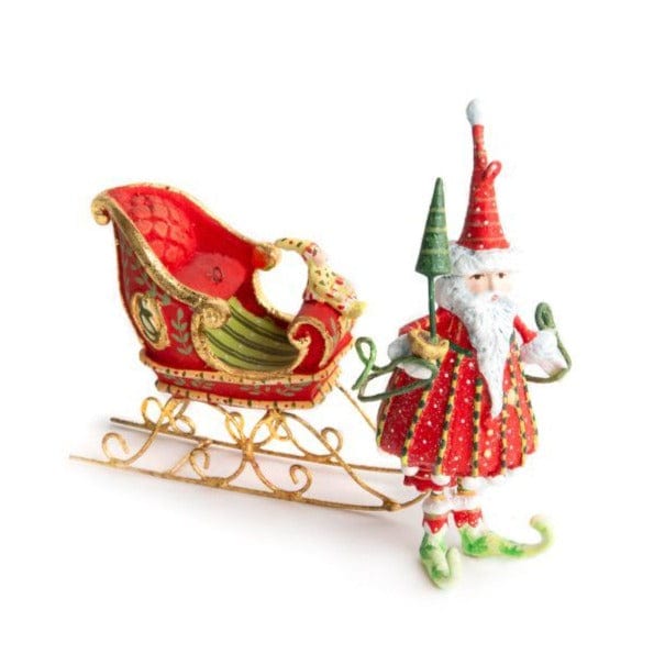 Quirks! Ornament Dash Away Dashing Santa & Sleigh Mini Ornament Set by Patience Brewster