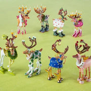 Quirks! Ornament Dash Away Mini Reindeer Ornament Set/8 by Patience Brewster