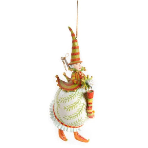 Quirks! Ornament Dash Away Mrs. Santa w/ Stocking Ornament by Patience Brewster