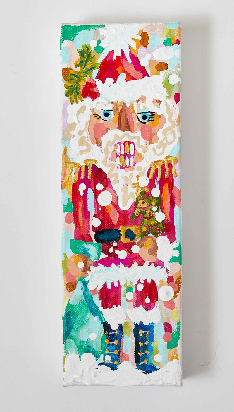 Quirks! Painting Santa Nutcracker Christmas Painting: 3x9