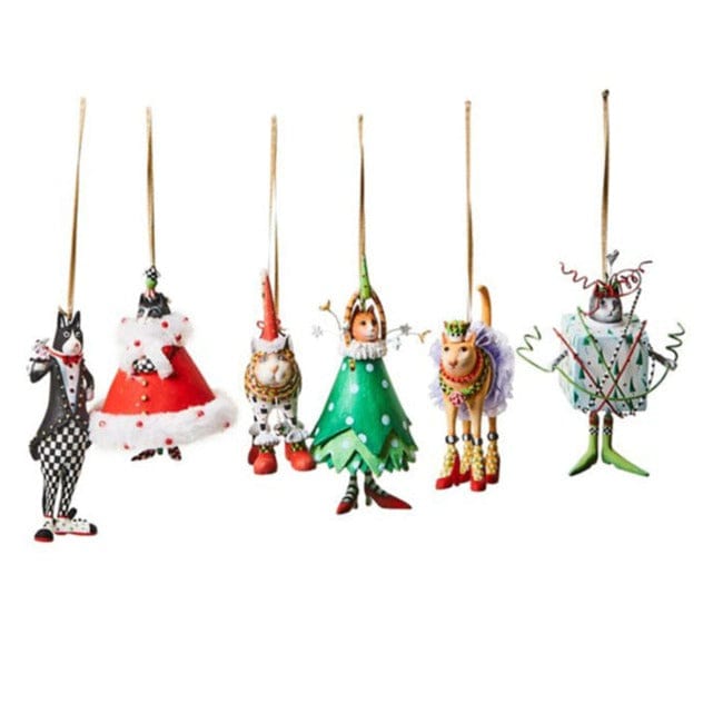 Quirks! Patience Brewster Christmas Mini Cat Ornaments, Set of 6 by Patience Brewster