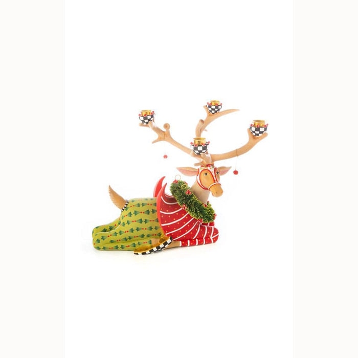 Quirks! Patience Brewster Dash Away Dash Away Sitting Prancer Reindeer Candelabra by Patience Brewster