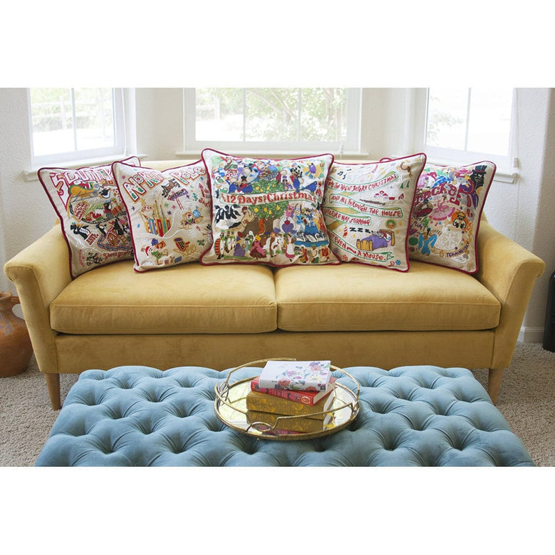 Quirks! Pillows 12 Days of Christmas Hand-Embroidered Pillow