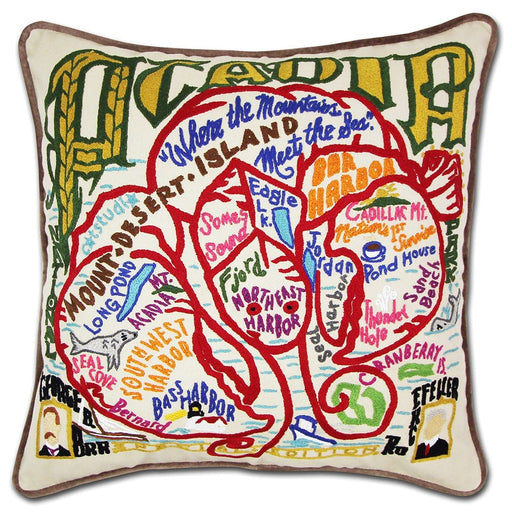 Quirks! Pillows Acadia National Park Hand-Embroidered Pillow