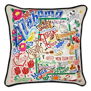 Quirks! Pillows Alabama Hand-Embroidered Pillow