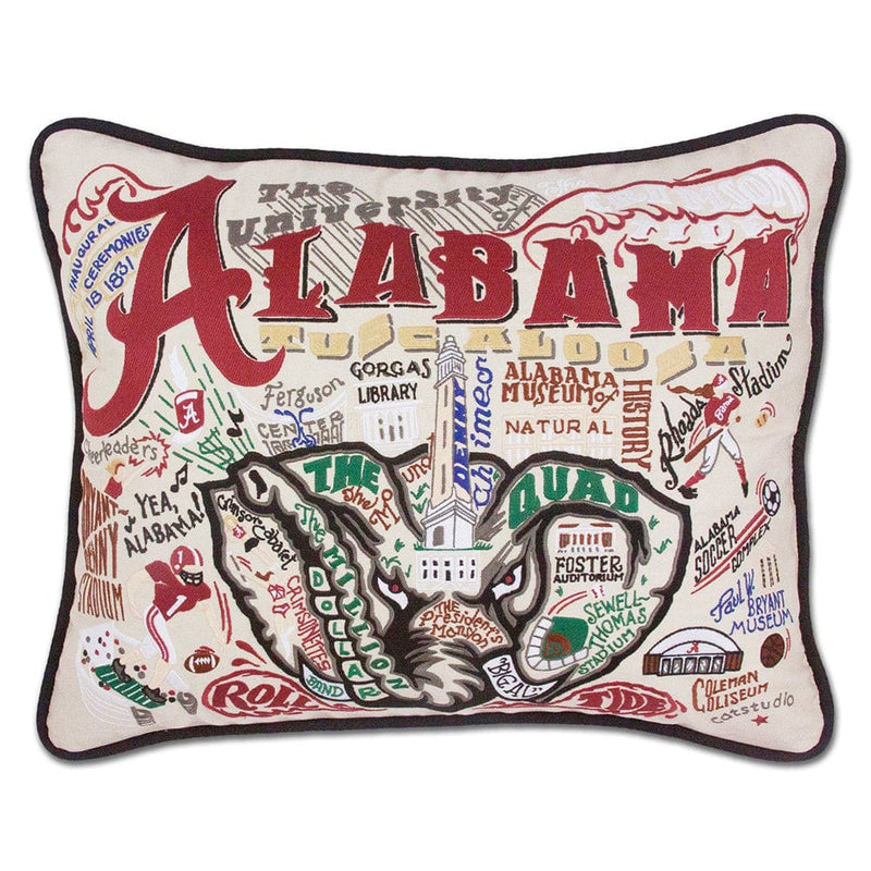 Quirks! Pillows Alabama, University of Collegiate Hand-Embroidered Pillow