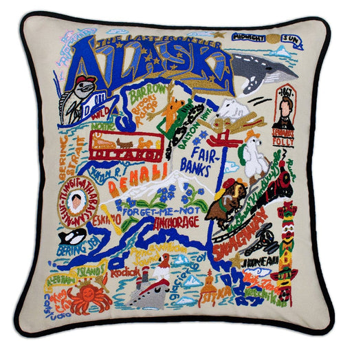Quirks! Pillows Alaska Hand-Embroidered Pillow
