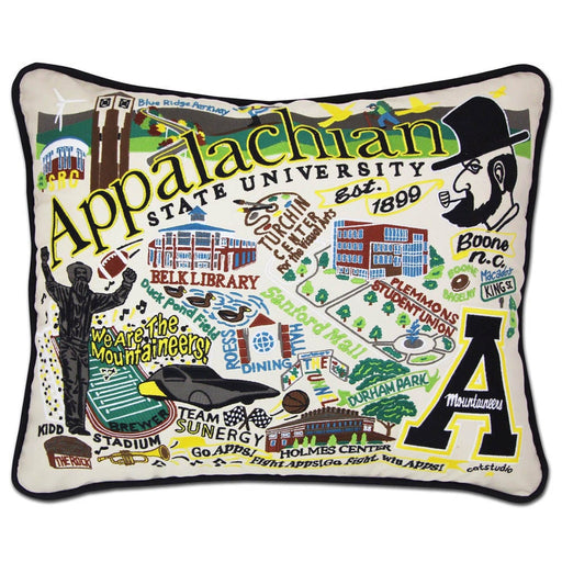 Quirks! Pillows Appalachian State University Collegiate Embroidered Pillow by CatStudio