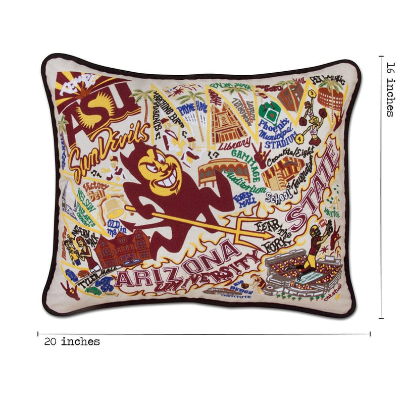 Quirks! Pillows Arizona State University Collegiate Hand-Embroidered Pillow