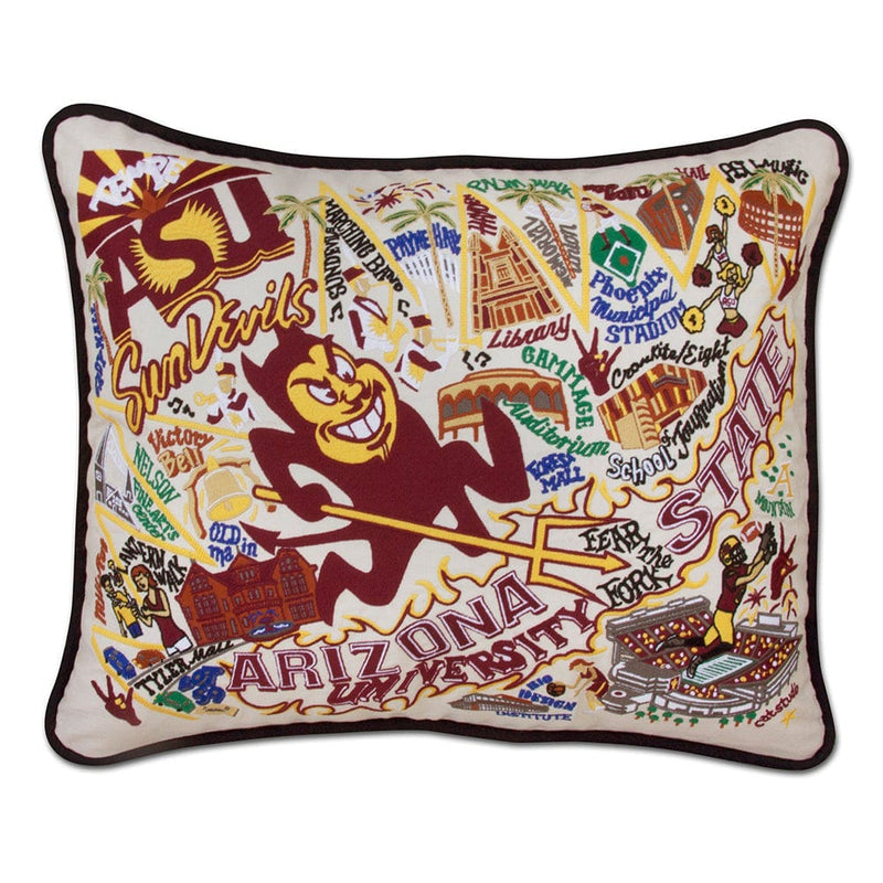 Quirks! Pillows Arizona State University Collegiate Hand-Embroidered Pillow