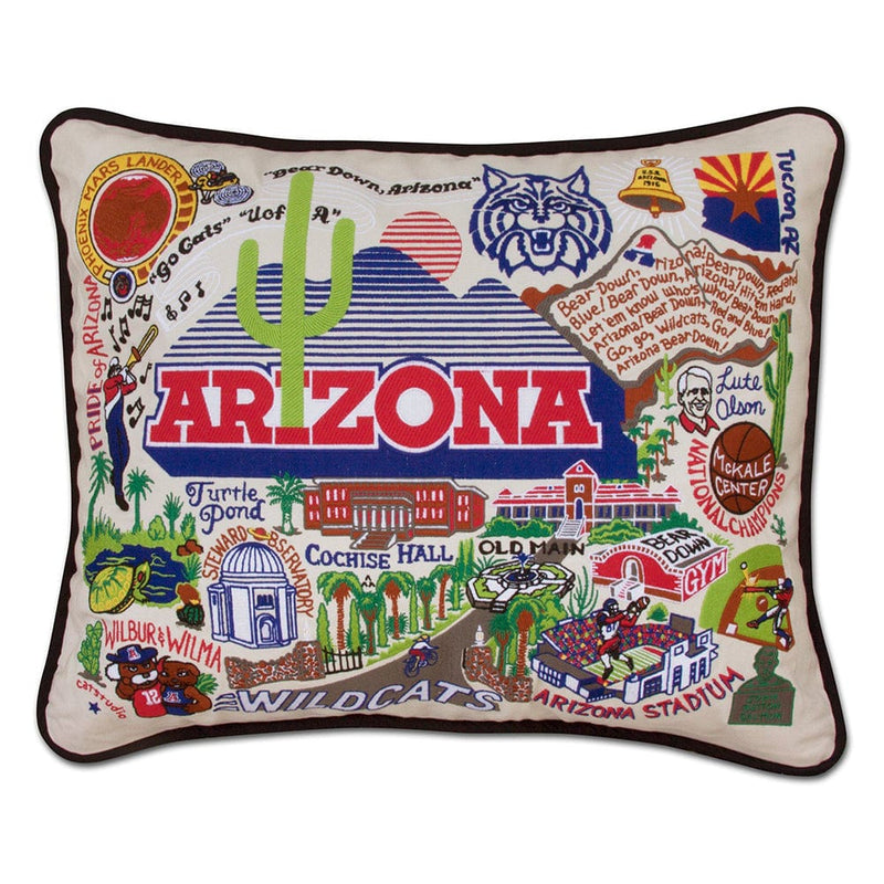 Quirks! Pillows Arizona, University of Collegiate Hand-Embroidered Pillow