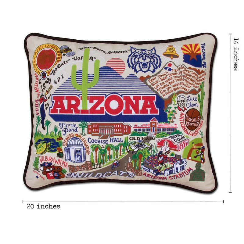 Quirks! Pillows Arizona, University of Collegiate Hand-Embroidered Pillow