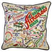 Quirks! Pillows Arkansas Hand-Embroidered Pillow