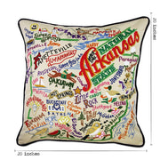 Quirks! Pillows Arkansas Hand-Embroidered Pillow
