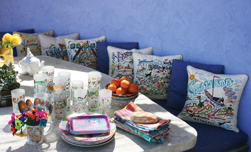 Quirks! Pillows Austin Hand-Embroidered Pillow