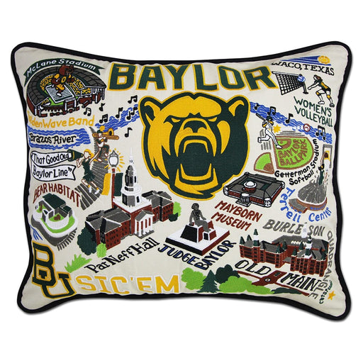 Quirks! Pillows Baylor University Collegiate Embroidered Pillow by Cat Studio