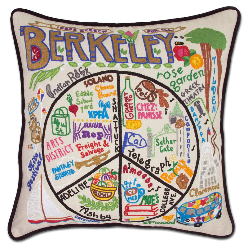Quirks! Pillows Berkeley Hand-Embroidered Pillow