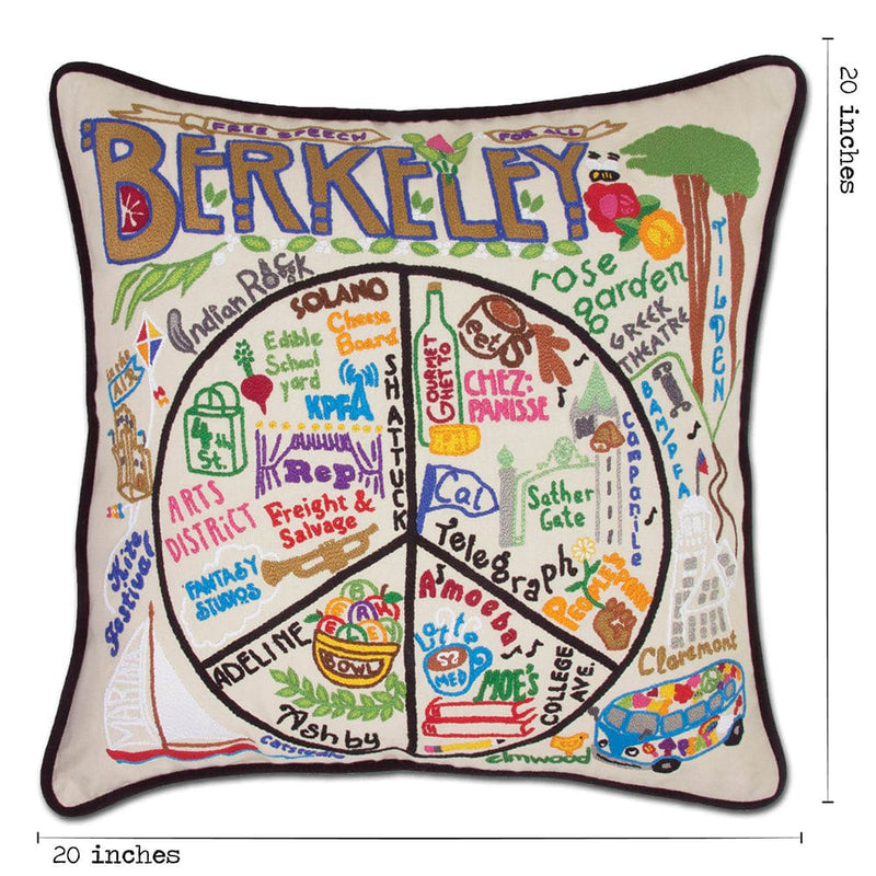 Quirks! Pillows Berkeley Hand-Embroidered Pillow