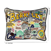 Quirks! Pillows Berkeley, UC (Cal) Collegiate Embroidered Pillow by Cat Studio