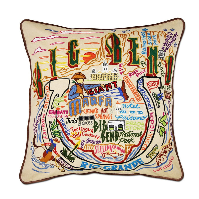 Quirks! Pillows Big Bend Hand-Embroidered Pillow