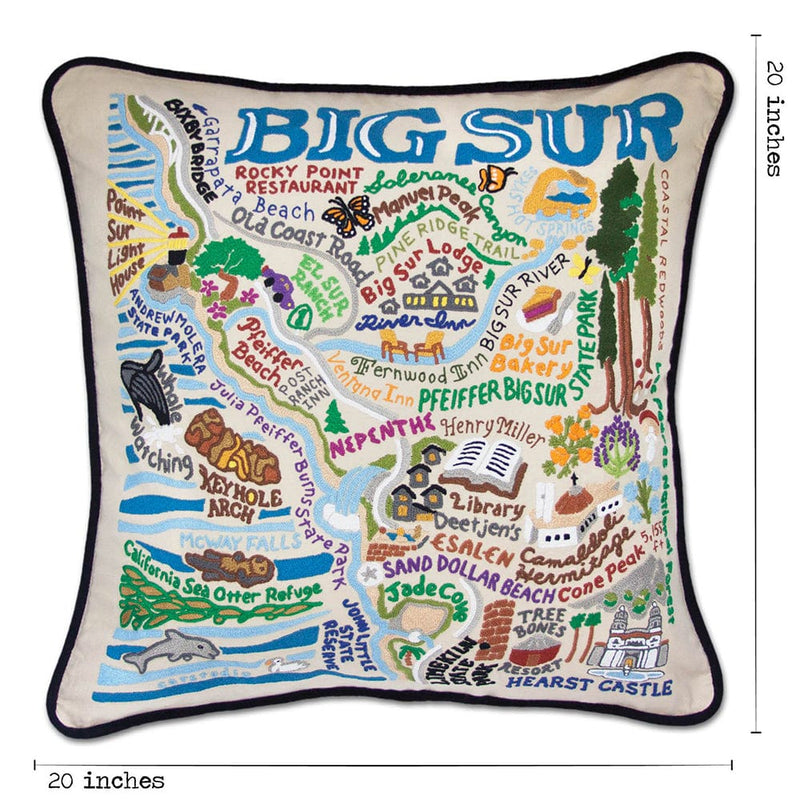 Quirks! Pillows Big Sur Hand-Embroidered Pillow