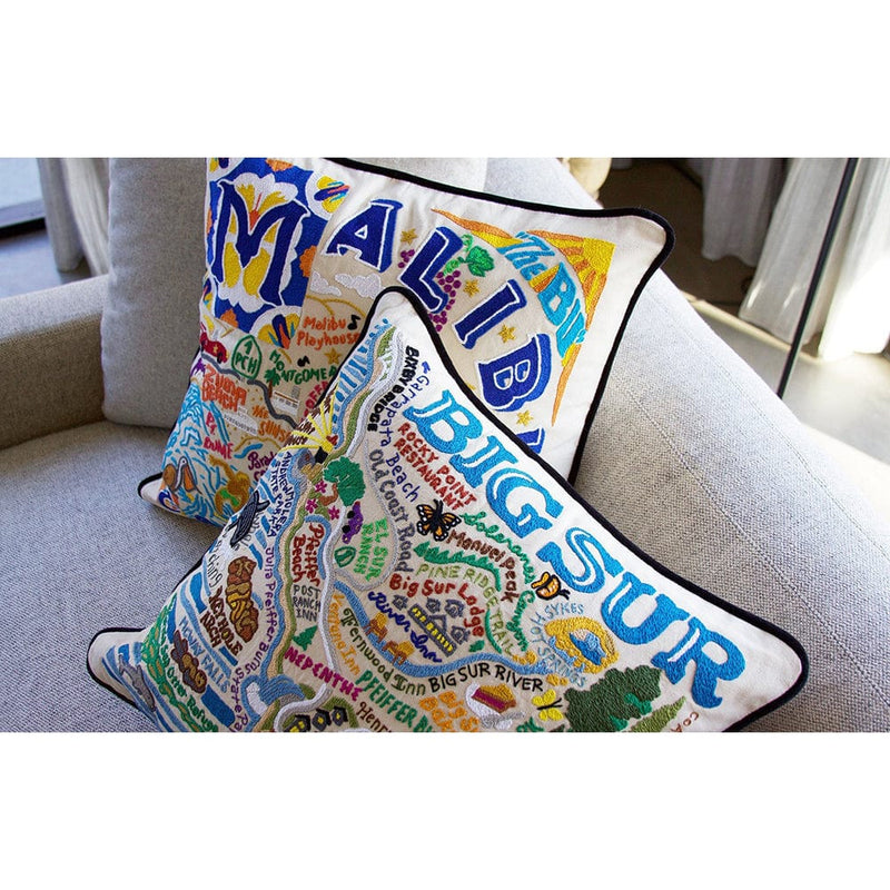 Quirks! Pillows Big Sur Hand-Embroidered Pillow
