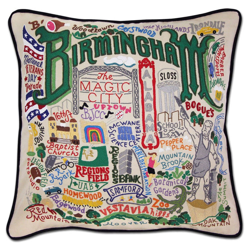 Quirks! Pillows Birmingham Embroidered Pillow by CatStudio