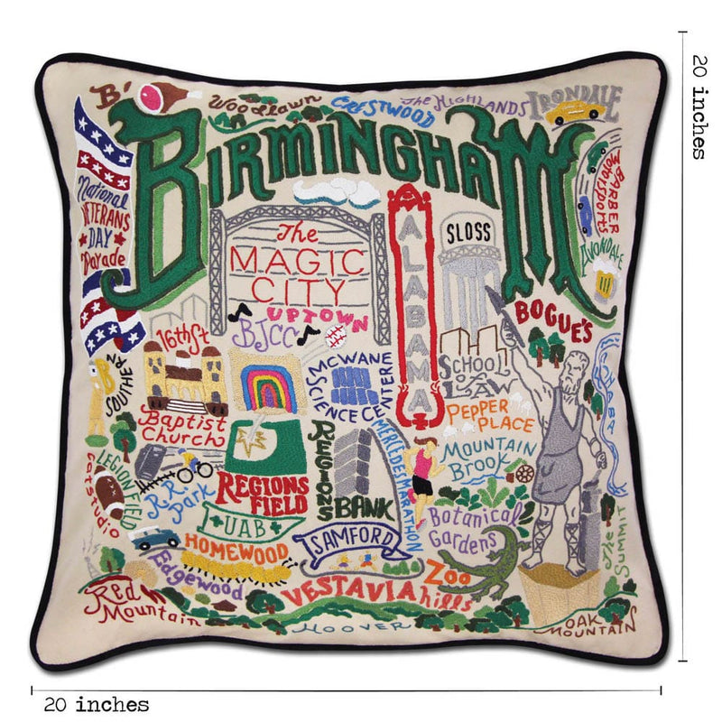 Quirks! Pillows Birmingham Embroidered Pillow by CatStudio