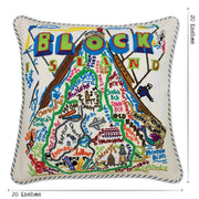 Quirks! Pillows Block Island Hand-Embroidered Pillow